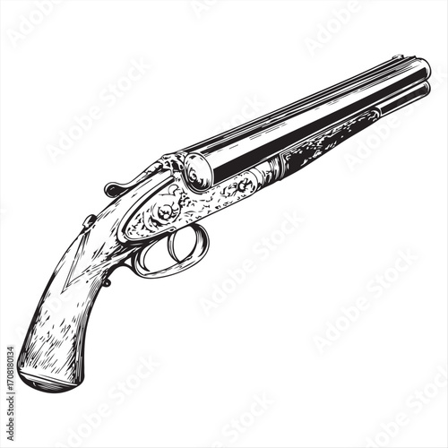 Double-Barreled Shotgun Illustration