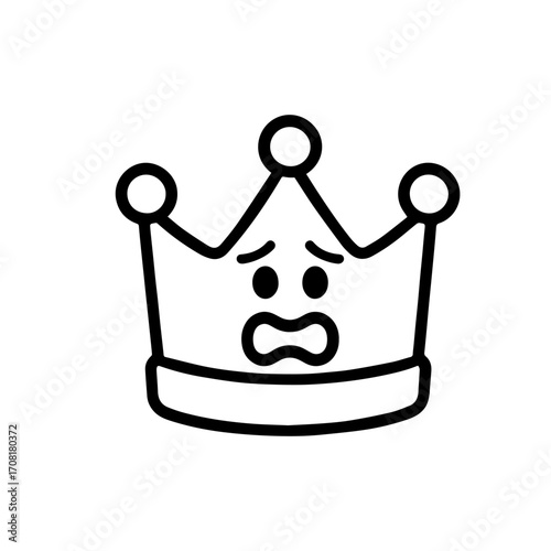 character emotion crown fear vector on white background Vector icon character with emotion