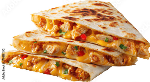 Stacked quesadillas with chicken and cheese