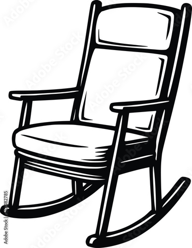 Lounge chairs vector hand drawn illustration