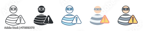 Theft Icon Set Multiple Style Collection