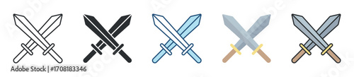 War Icon Set Multiple Style Collection