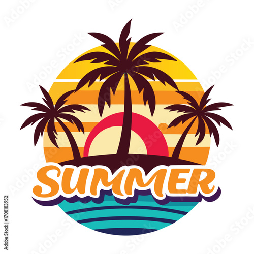 summer holiday background with palms