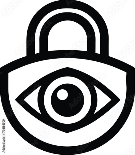 Iris lock vector icon.