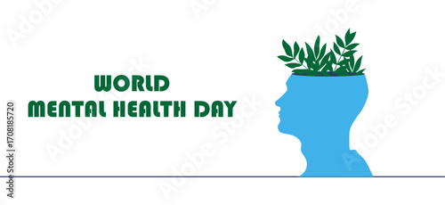 World Mental Health Day Awareness Graphic – Mind Growth Concept Illustration