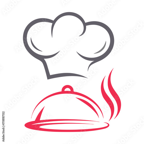 Chef Hat and Cloche with Steam Icon