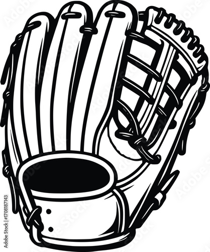 hand drawn baseball glove vector illustration