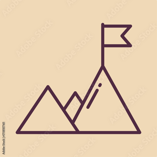 Mountain flag symbol artwork trendy useful vector Illustration design fascinating colorful background