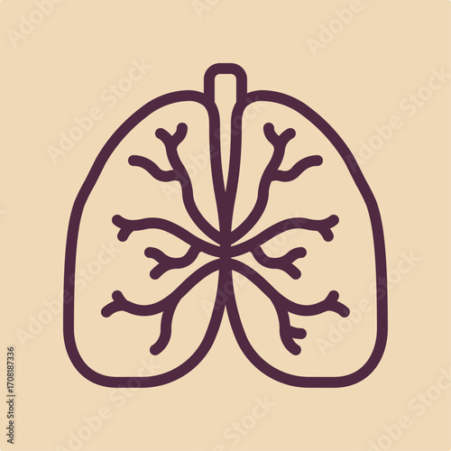 Lungs symbol artwork trendy useful vector Illustration design fascinating colorful background