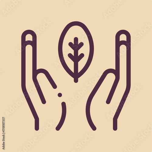Hand leaf symbol artwork trendy useful vector Illustration design fascinating colorful background