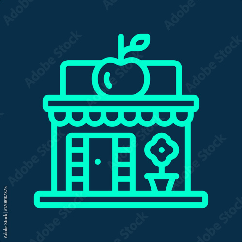 Fruit shop symbol artwork trendy useful vector Illustration design aesthetic colorful background