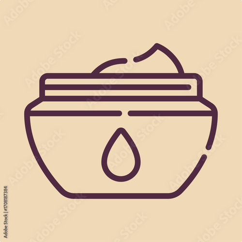 Cream jar symbol artwork trendy useful vector Illustration design fascinating colorful background