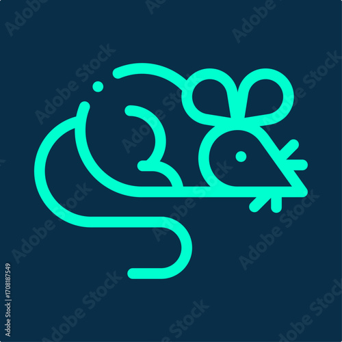Rat symbol artwork trendy useful vector Illustration design aesthetic colorful background