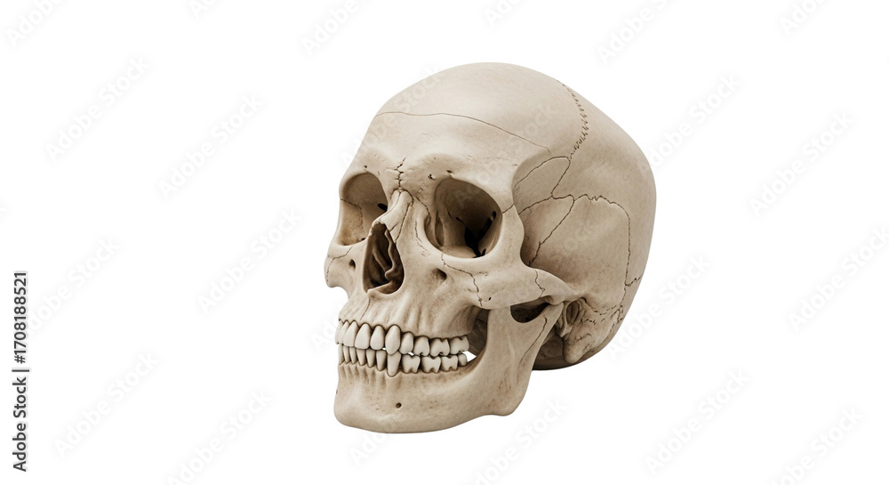 Obraz premium Human Skull Transparent Background
