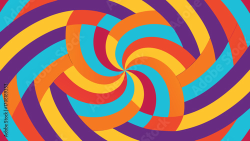 Psychedelic Swirling Vortex of Vibrant Colors and Geometric Patterns abstract background