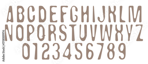 Round simple font soap bubbles theme. Children's books, literature, fairy tale, cartoon, credits. Set of letters and numbers of the Latin alphabet. 