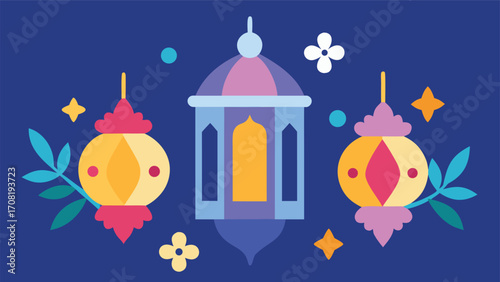 Modern islamic lanterns festive illustration vector eps scalable decorative art