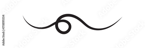 Curved single line. Minimalist squiggle line. Thin line wavy abstract background. Seamless pattern decorative curve line.