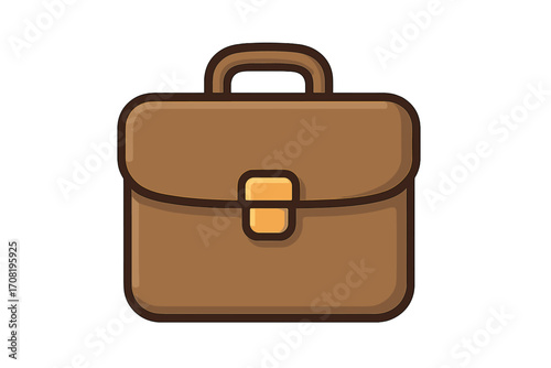Briefcase icon for business. Portfolio symbol. Suitcase sign. Concept for job, work, career, and finance. Corporate manager bag. Office accessory. Vector cartoon illustration.
