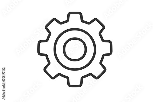 Gear line icon. Cogwheel symbol for settings, options, and configuration menu. Simple vector illustration for engineering, mechanism, process, and industrial concepts.