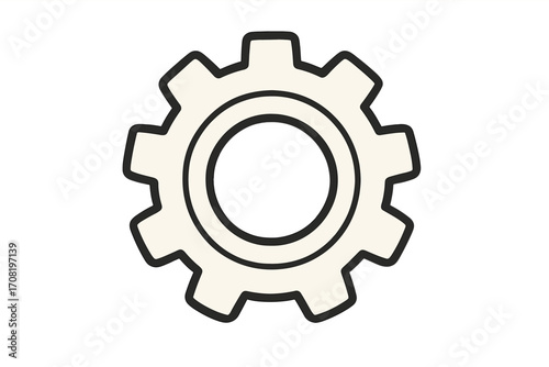Gear icon vector for settings, options. Simple cogwheel illustration. Mechanical engineering symbol. Industrial machinery, technology concept. Configuration, setup graphic element.