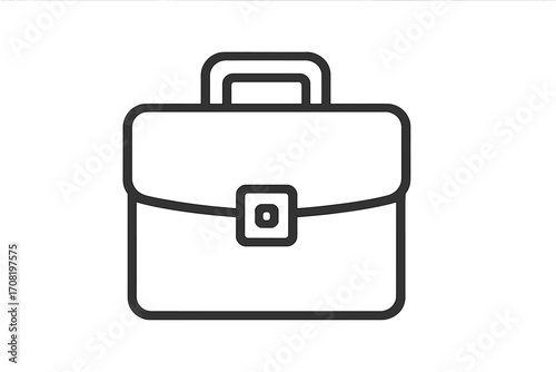 Briefcase line icon. Business portfolio symbol. Work bag sign. Job, career, office, manager, employment, corporate case vector illustration. Minimalist pictogram.