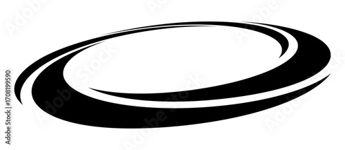 Lines in circle abstract background. Dynamic transition illusion. Black spiral on a white background. Perspective view.