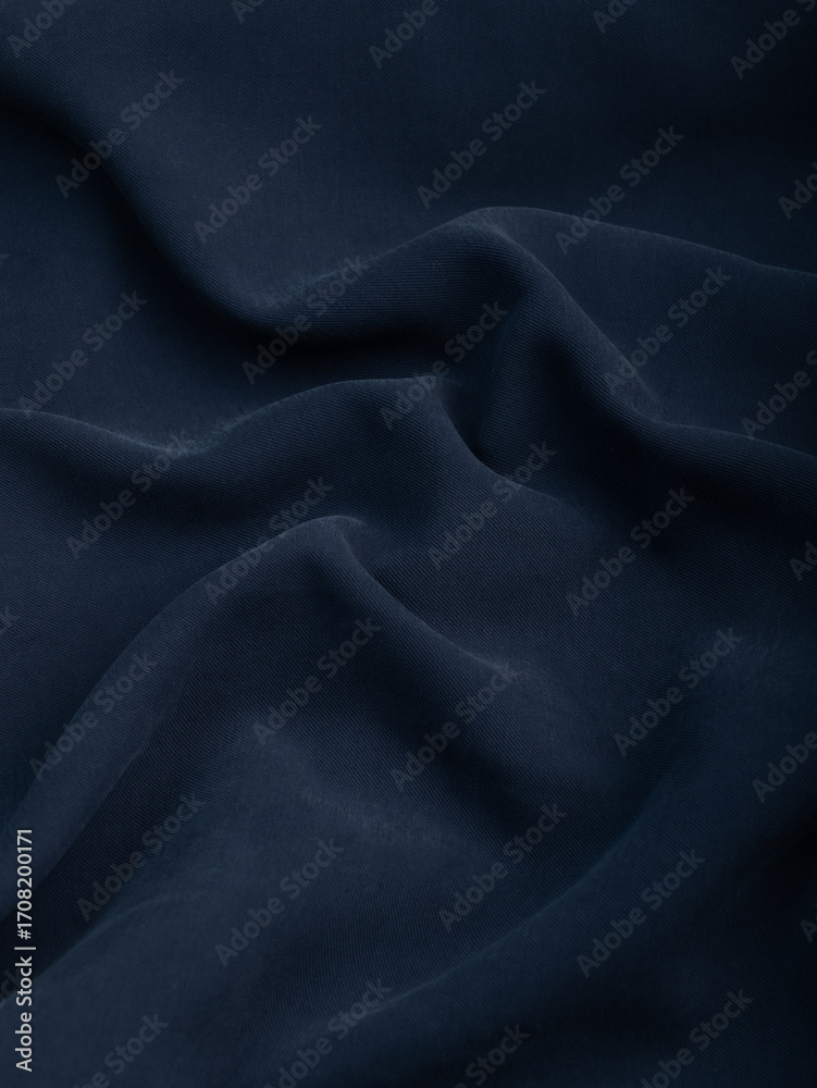 Fototapeta premium Dark dense fabric for sewing clothes, ironed, the texture of the fabric is visible