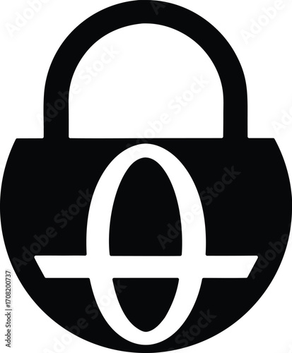 Lock with globe vector icon.