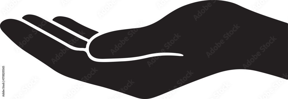 Obraz premium Helping hand offering support silhouette