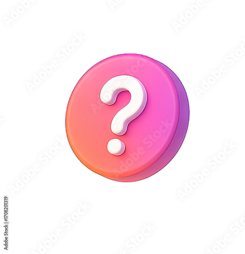 A pink and purple question mark icon on a transparent background.
