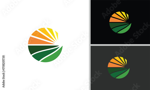 simple, minimalist, and elegant farmland landscape logo design