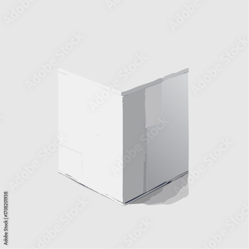White Cube Abstract 3D Render