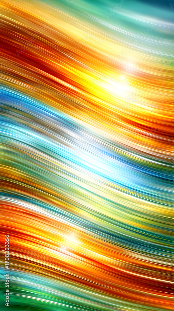 Obraz premium waves blending into each other with smooth gradient textures and soft glowing light