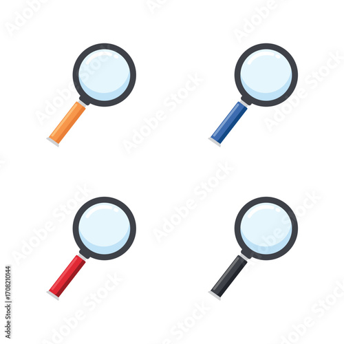 Set of magnifying glass icon. Magnifier or loupe icon. Search icon. Magnifying glass zoom icon.