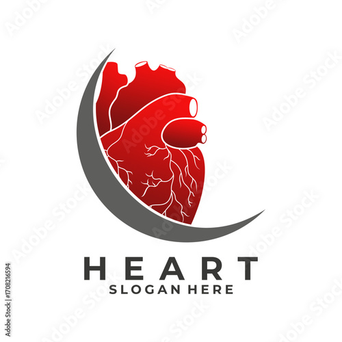 Modern Heart organ healthy logo. Heart medic logo vector template