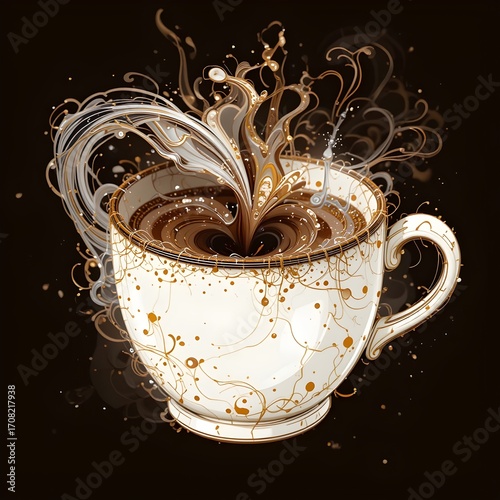 Wallpaper Mural cup of coffee with splash Torontodigital.ca