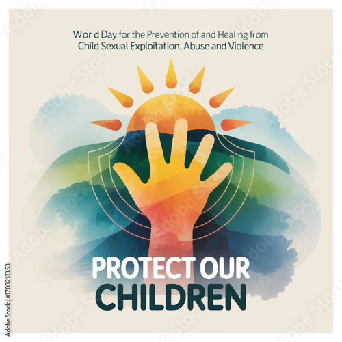 World Day Flyer for Prevention and Healing from Child Sexual Exploitation, Abuse, Violence, Awareness Campaign, Protection, Advocacy, Support Design