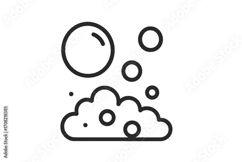 Bubble and foam line icon. Vector illustration of soap suds and lather. Symbol for cleaning, washing, hygiene. Water, laundry, bath, shower, pop, carbonated drink concept.
