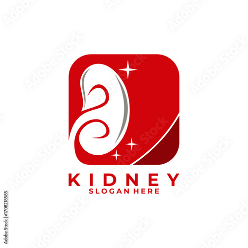 Kidney Apps logo design vector template. Healthy kidney logo
