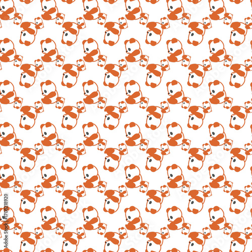 Seamless childish pattern with funny animals faces . Creative  kids texture for fabric, wrapping, textile, wallpaper, apparel. Vector illustration