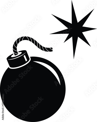 Exploding bomb silhouette vector art