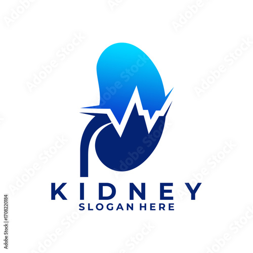 Digital Kidney Medic logo design vector template. Modern Kidney logo design icon