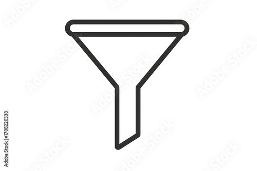 Sales funnel line icon for marketing and business. Lead generation, data filtering, and conversion rate optimization concept. Vector symbol for web design, apps, and infographics.