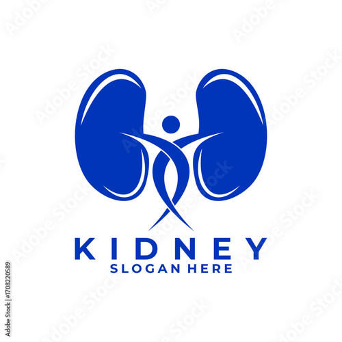 People Kidney Health logo design vector template