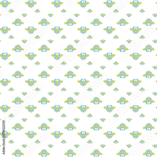 Seamless childish pattern with funny animals faces . Creative  kids texture for fabric, wrapping, textile, wallpaper, apparel. Vector illustration