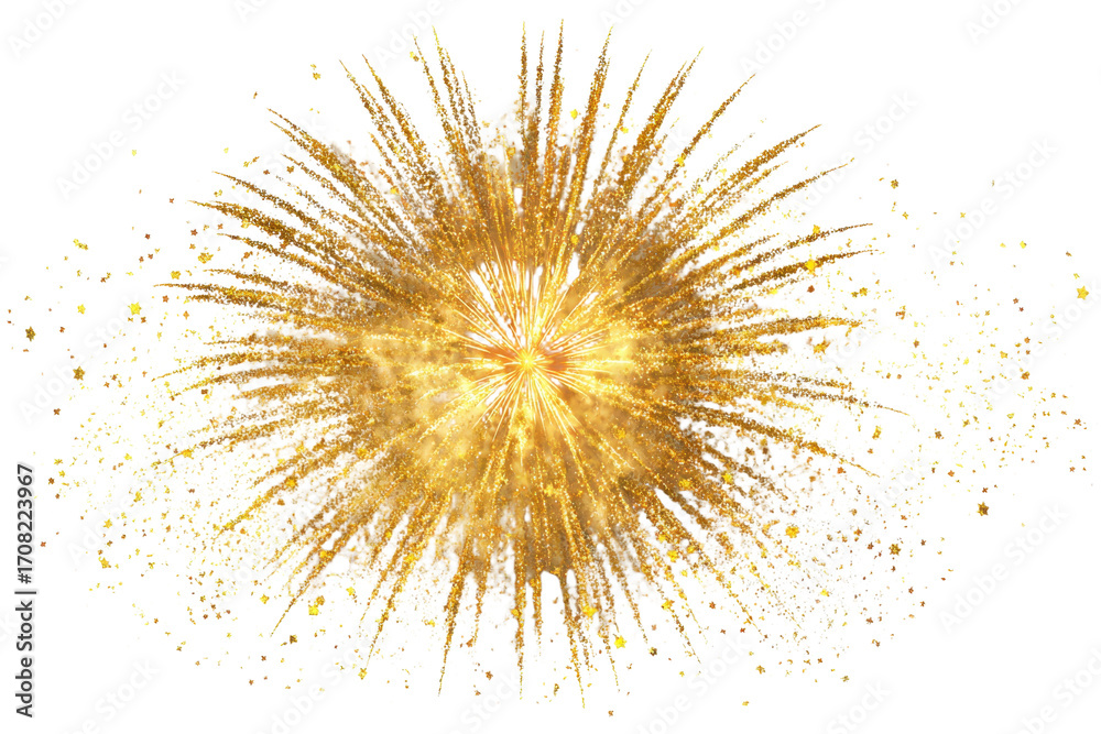 Naklejka premium Happy New Year festive celebration party fireworks explosion PNG
