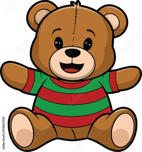 Christmas teddy bear vector image