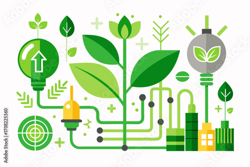 Sustainable urban growth with green energy solutions and ecological city planning for a brighter future