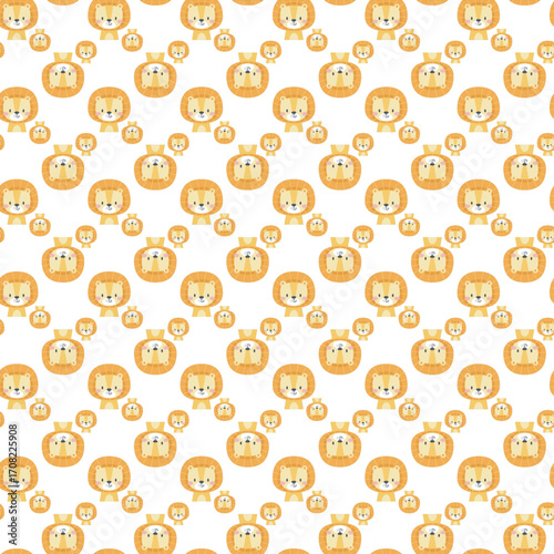Seamless childish pattern with funny animals faces . Creative  kids texture for fabric, wrapping, textile, wallpaper, apparel. Vector illustration